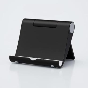 Imagem de Suporte de celular para mesa, suporte de telefone dobrável portátil, para todos os smartphones, base universal ajustável para tablet multiângulo (preto)