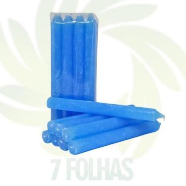 Imagem de Maço de Vela Azul Claro - 8 un - 18 cm - 7 FOLHAS