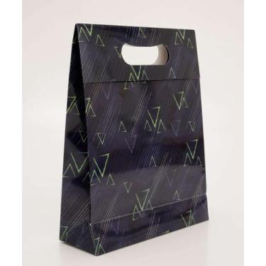Imagem de Embalagem Presente Sacola Estampa Geométrica Marisa-16272, UN, Preto