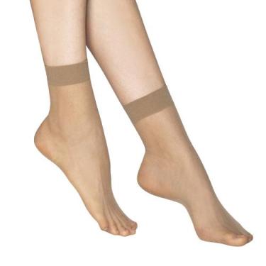 Imagem de Kit 6 pares de meia soquete fio 20 loba lupo 05530-001, Natural, 34/39