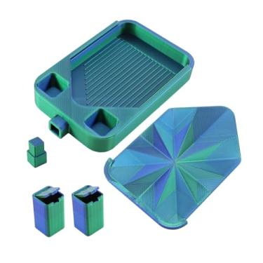 Imagem de Vaveren Bandeja Organizadora de Miçangas para Arte com Diamantes, Fácil de Usar, Recipiente de Armazenamento e Classificador para Materiais de Artesanato, Azul E Verde