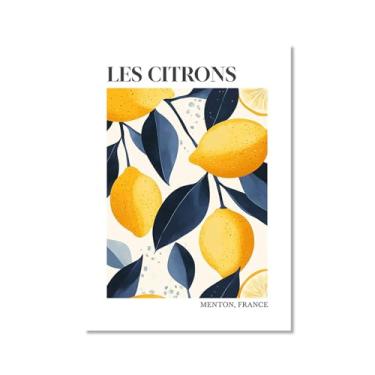 Imagem de Pôster colorido de limão, citrinos e laranjas, mercado de frutas, vintage, arte de parede, decoração de cozinha, pintura em tela para sala de jantar e quarto (SKU5,20,3 x 30,5 cm = (20 x 30 cm), sem