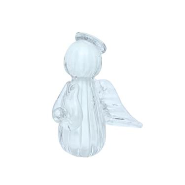 Imagem de Artigo Decoração Mini Anjo Uriel Cristal Murano Branco 6cm Religioso Decorativo Enfeite