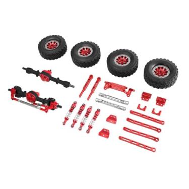 Imagem de Dynwave Kit de atualização para carro RC, peças de carro de controle remoto, rodas, conjunto de acessórios de substituição fáceis de instalar para caminhão RC, Vermelho