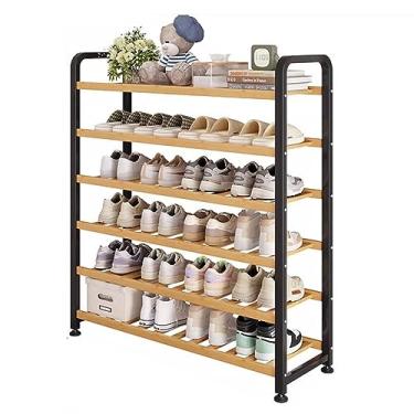 Imagem de Armário de sapatos de 6 andares, prateleira de sapatos sem bambu, organizador de armazenamento de sapatos para entrada, corredor, banheiro, sala de estar (60 cm)