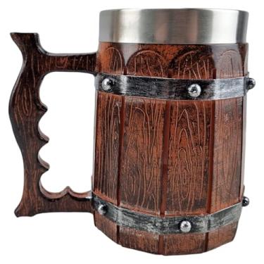 Imagem de Caneca De Resina Estilo Barril Viking 600ML Chopp Medieval