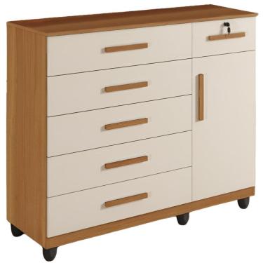 Imagem de Cômoda de Quarto Milão Cinamomo Off White 1,22m - Benetil Móveis