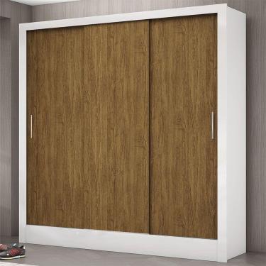 Imagem de Guarda Roupa Casal Dubai 3 Portas De Correr Carioca Móveis Branco Cinamomo