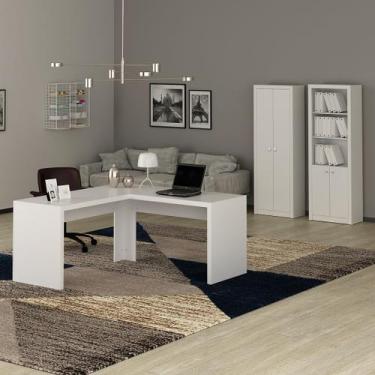 Imagem de Conjunto de Escritório com 2 Armários 2 Portas e Mesa para Escritório 
