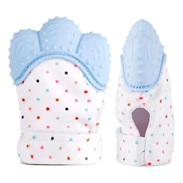 Imagem de Luva Mordedor para Bebê com Velcro Ajustável, Silicone Alimentício, 10x6.5cm, Alívio para Dentição, 4+ Meses