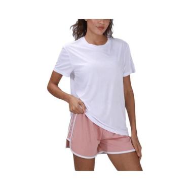 Imagem de Camiseta Esportiva Feminina Roxa De Secagem Rápida Ultraleve Com Manga