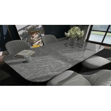 Imagem de Papel de parede simulado textura de mármore impermeável à prova de óleo resistente a manchas autoadesivo ecológico banheiro e cozinha bancada película protetora resistente a altas temperaturas cinza