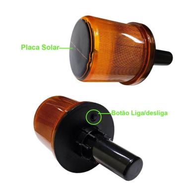 Imagem de Sinalizador Solar Viario Cone Rodovia Obra Transito Sinalizaçao Emergencia Segurança Acidente Alerta