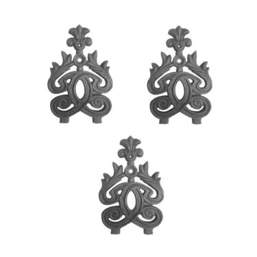 Imagem de Kit 3 Ponteiras Ponta De Lança Ferro N19 Grade Portão 24Cm