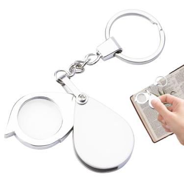 Imagem de Lupa de bolso para chaveiro, lente de aumento, lupa dobrável para joalheiros – Bolso portátil portátil para trabalho próximo, jardinagem e carimbo