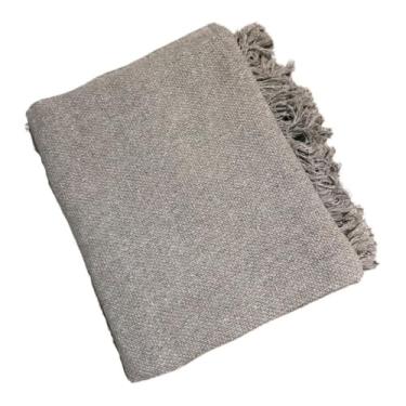 Imagem de Manta Decorativa para Sofá Gigante em Algodão – Para Sala e Ambiente Aconchegante(Cinza liso)