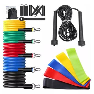 Imagem de Kit Elástico Extensor 11 Peças – Exercício Funcional E Treino