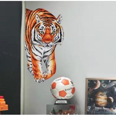 Imagem de Adesivo de parede Fierce Tiger, adesivo autoadesivo de PVC, 30x55cm - 