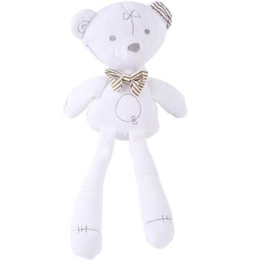 Imagem de Boneca de pelúcia Urso branco vestindo laço, desenho animado, garota r