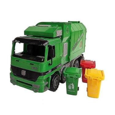 Imagem de Caminhão de brinquedo inercial de tamanho grande verde para crianças e