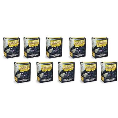 Imagem de Capa para cartas Dragon Shield Classic Black Standard 100ct x10