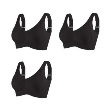 Imagem de Sutiãs Sem Fio Push-up Para Mulheres, 3 Peças, Sem Costura, Ajustáveis