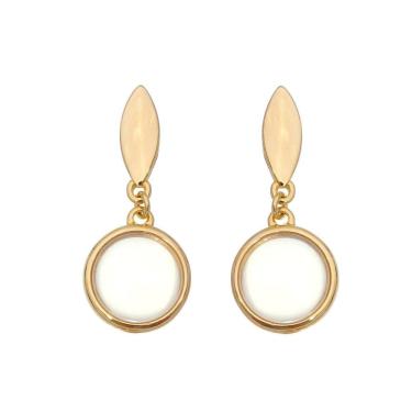Imagem de Brinco Feminino Folheado Ouro 18K Com Pedra Natural