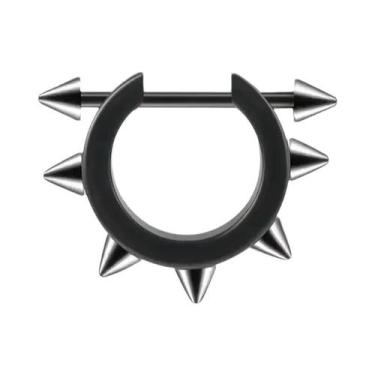 Imagem de Brinco De Argola Com Espigão Cônico Em Aço Inoxidável Prata E Preto Pa