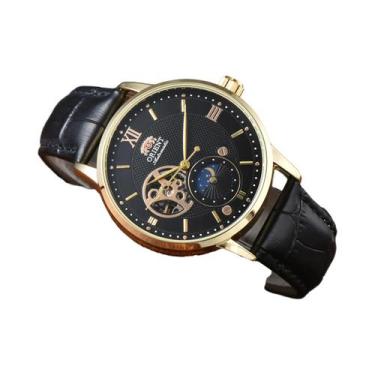 Imagem de Relógio Mecânico Automático Unissex Orient Com Pulseira De Couro, Resi