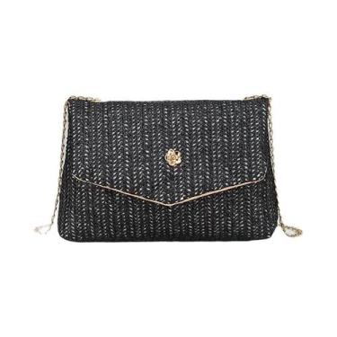 Imagem de Bolsa De Ombro De Palha Estilo Coreano Feminina Com Camélia Fresca, Mo