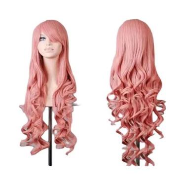 Imagem de Peruca Colorida Para Cosplay Feminino, Cabelo Longo Com Ondas Grandes,