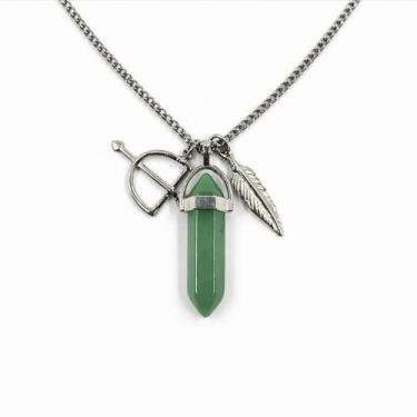 Imagem de Colar Orixá Oxóssi Proteção Espiritual Okê Arô Quartzo Verde - Balaio 