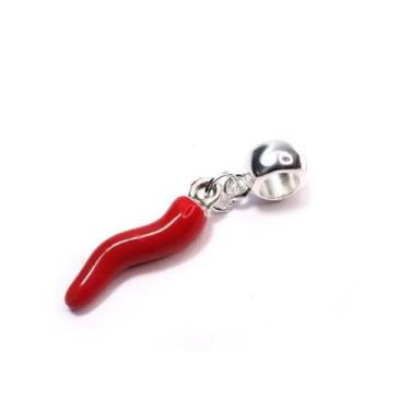 Imagem de Pingente Pimenta Vermelha Banho Prata Pulseiras de Berloque - Pulseira