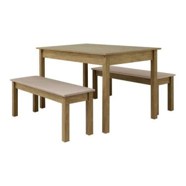 Imagem de Mesa de Jantar Ditália 2Bancos JA-220+JA-225 Cozy, diamond