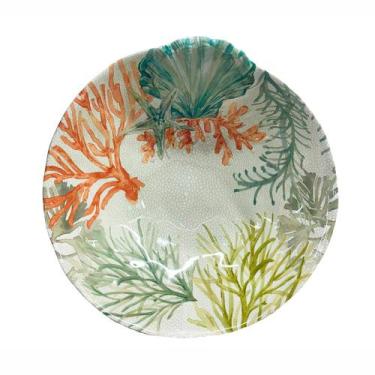 Imagem de Saladeira em Melamina Desenho Conchas Marinhas Coral 32x15cm - ENTRECA