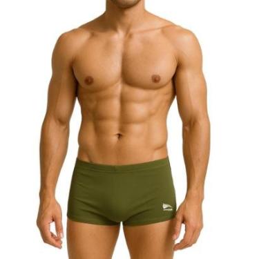 Imagem de Sunga de Natação Praia Masculina Lisa Adulto Microfibra Premium Verde Progne Sports-Mas...