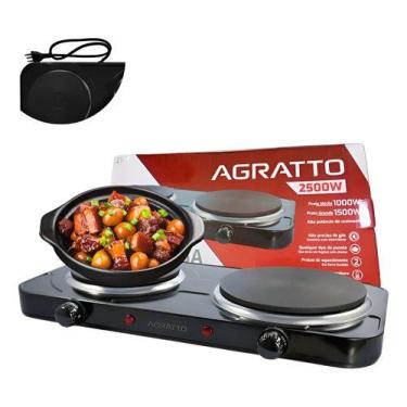 Imagem de Fogão Elétrico De Mesa 2 Pratos 2500w Agratto Preto voltagem:220, 220V