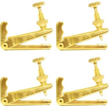 Imagem de Kit 4 Micro afinadores dourado para violino 4/4 - Orquezz