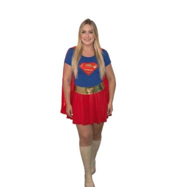 Imagem de Fantasia Super Girl Cosplay Traje Temático Geek Dtf - NoBrand, PP