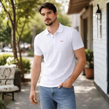 Imagem de Camisa Polo Masculina Colcci Cores Neutras, Branco, P