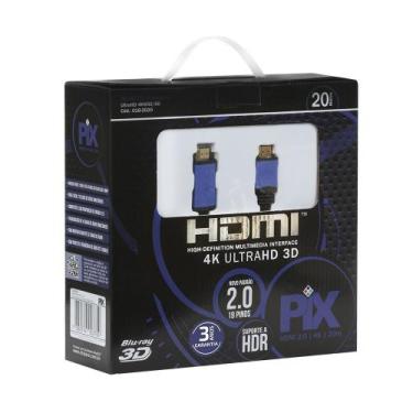 Imagem de Cabo HDMI 2.0 4K Ultra HD 3D HDR 19 Pinos 20 Metros Com Filtro PIX Pre