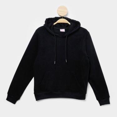 Imagem de Moletom Infantil Pix Love Casual Menina, Preto, 16A