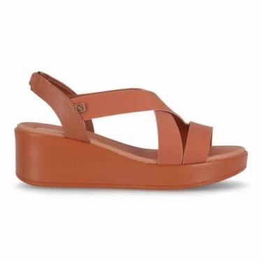 Imagem de Sandália Feminina Piccadilly Anabela Calce Fácil 545064, 38, Ocre