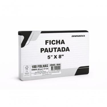 Imagem de Ficha Pautada para Anotações e Estudos 5'' X 8'' 100 Folhas Papel Branco