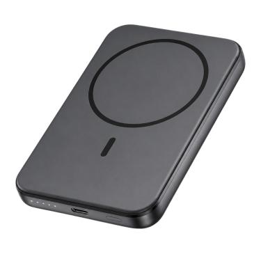 Imagem de Carregador Magnético sem Fio MDM para Smartphone Power Bank 5000 Mah Qi Preto 1 Unidade