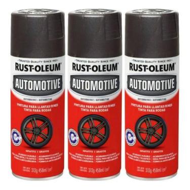 Imagem de Kit 3 Tinta Spray Rodas Automotivo Rust Oleum Escolha A Cor, Grafite -