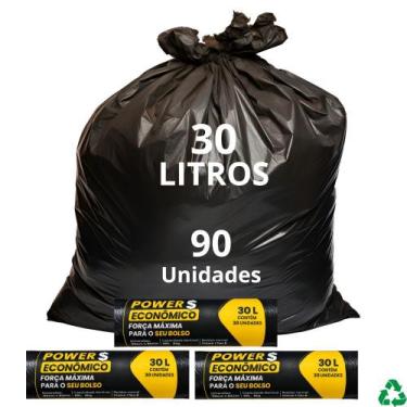 Imagem de Saco De Lixo 30 Litros Preto - Valbags, 3