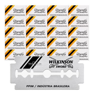 Imagem de Kit 36 Lâminas de Barbear Navalha para Barbeador Fio Duplo Aço Inox Wi