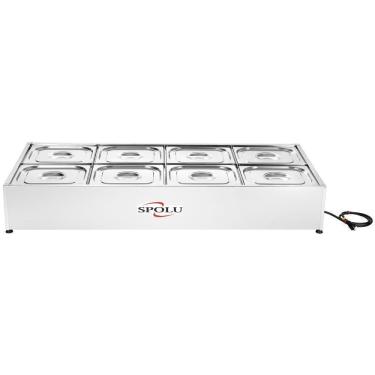 Imagem de Buffet Térmico de Bancada SPL508BC Aquecimento de Alimentos 8 Cubas Inox 2500W 220V Spolu
