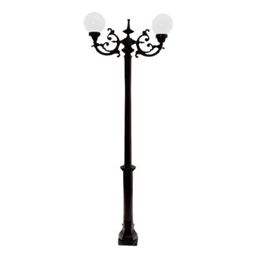 Imagem de Poste Colonial de Jardim Petrópolis Alumínio Fundido 213cm Preto Luminárias N. Sra. da Guia